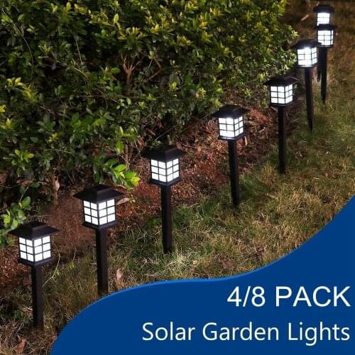 4/8PCS Solar Garden Light Outdoor Solar Pathway Light Waterproof Solar Landscape Light For Garden Yard Lawn Patio Path Walkway