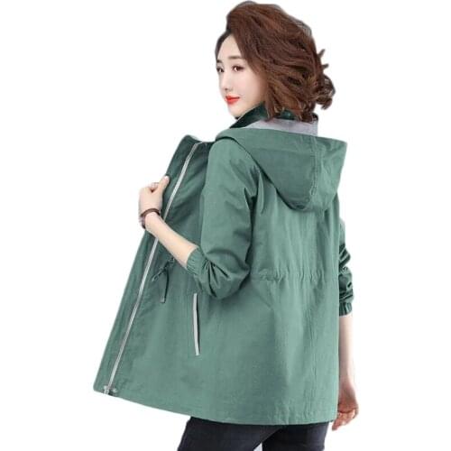 2021 New Womens Windbreaker Coat Spring Autumn Long Sleeve Stand Collar Jackets Slim Ladies Zipper Basic Coat With Lining H226