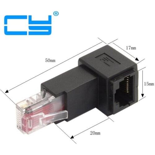 Down Angled 90 Degree 8P8C FTP STP UTP Cat 5e Male to Female Lan Ethernet Network Extension Adapter