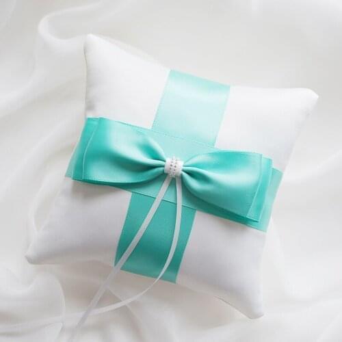 Top Quality Tiffany Color bowknot Wedding Ring Pillow Cushion Elegant wedding decoration Party supplies