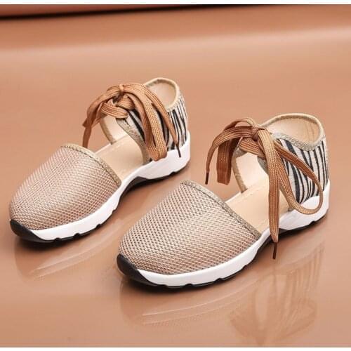 2021 New Style Hollow Out Animal Print Net Surface Women Flat Shoes Female Leopard Print Low Weight Summer Sneakers