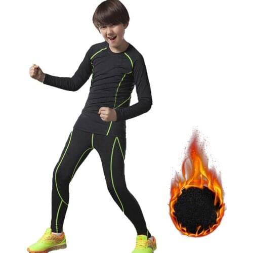 Winter Warm Thermal Underwear Sets Kids Quick Dry Anti-microbial Stretch Children Thermo Underwear Boys Long Johns Fitness cloth