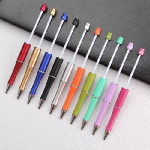 1Pc Plastic Beadable Pen Bead Pens Ballpoint Pen Mixed Color Gift Ball Pen Kidsparty Personal Gift Wedding Gift For Friend