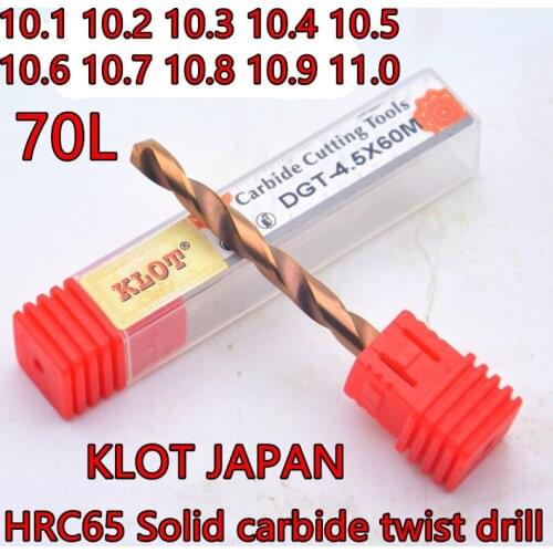10.1-11.0-70mm 1pcs JAPAN KLOT HRC65 Solid carbide twist drill processing HRC65 following materials
