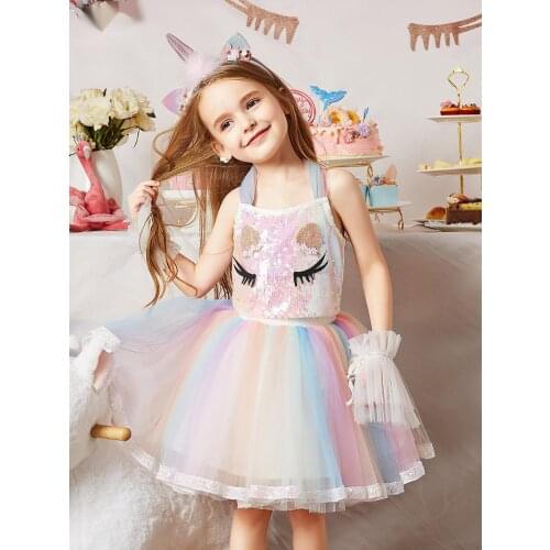 2021 Flower Girls Wedding Dress Kids Dresses For Girls Elegant Princess Party Dress Children Easter Carnival Costume 8 9 10 Year