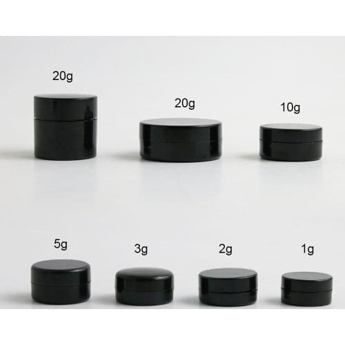 500 x 1g 2g 3g 5g 10g 20g Portable Small Makeup Nail Art Cosmetic Jar Cosmetic Packaging Container Black Travelling Cream Pot