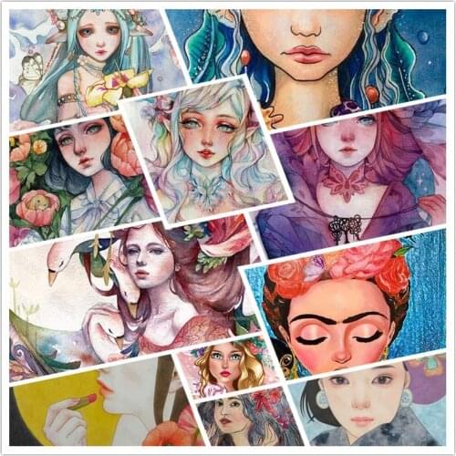 Diamond Painting Cartoon Anime Style Western Mythology Legend Goddess Elf Princess Blonde Beauty Character Bedroom Poster