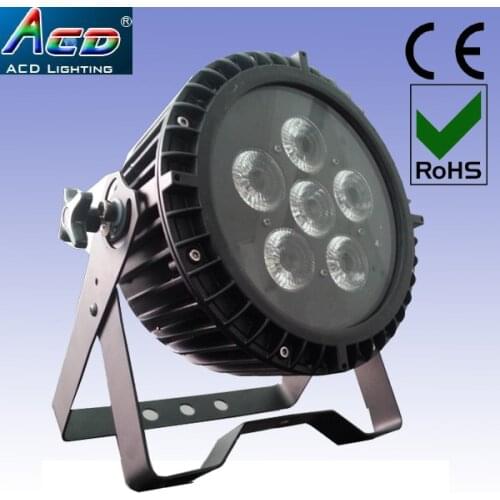 Free shipping 2019 new design waterproof IP 65 6*6in1 rgbwa+uv battery powered wireless dmx led outdoor uplights 6pcs/Fly case