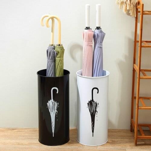 Household Simple Iron Round Umbrella Stand Moisture Storage Bucket Storage Umbrella Receiving Rack Umbrella Holder mx11011158