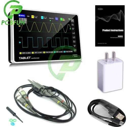 1013D Digital Tablet Oscilloscope 2CH 100M Bandwidth 1GS Sampling Rate Mini Digital Oscilloscope with Color TFT LCD Touch Screen