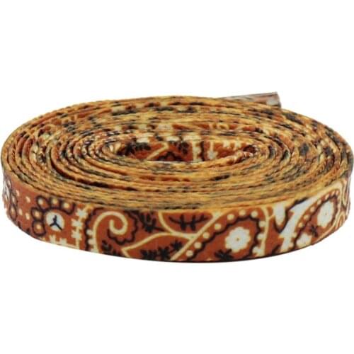 Coolstring 7MM Snake Brown Naturally Natural Off-road Shoe Laces Paisley Pattern Flat Shape Cords Men Women Sneaker Easy Wearing