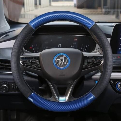 Breathable Car Carbon Fiber Steering Wheel Cover 38cm for Buick All Models Auto Interior Protective Accessories Car styling