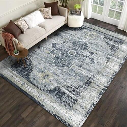 Ethnic Retro Rug, Used for 3D Printing of Living Room, Non-slip Bedroom Floor Mat, Decorative Area, Bohemian Floor Mat