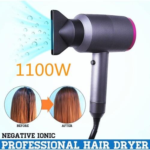 Hair Dryer 1100W Electric Blowing Dryers Diffuser Hairdryer Negative Ion Salon Volumizing Hair Care Ceramic Hot Cold Air Blowers