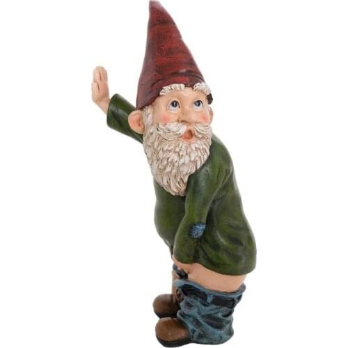Naughty Old Man Figurines with White Beard Cartoon Funny Peeing Dwarf Old Man Statue Crafts Gift Ornament Home Garden Decoration