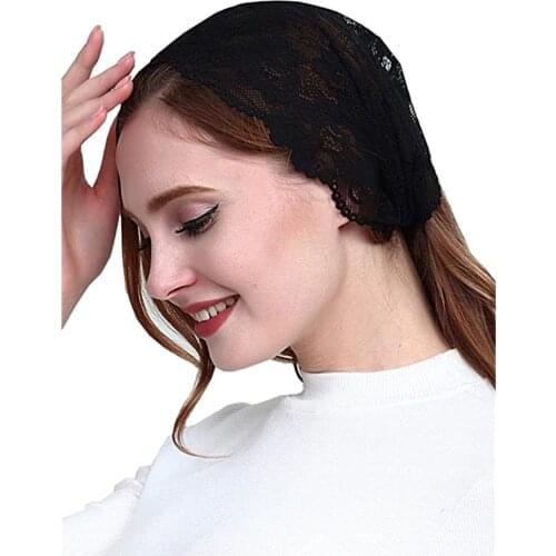 Mantilla Veil Mass Headband Kerchief Tie-style Head Covering Church Veil Catholic Chapel Voiles Dentelle Velas negra Mantilla