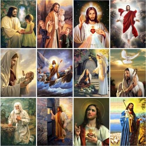 AZQSD 5D Diy Diamond Painting Religion Full Square Drill Diamond Embroidery Icons Jesus Picture Of Rhinestones Decor Gifts