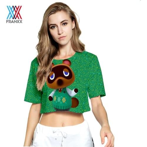 Animal Cosplay Costume T-shirt Shorts Suits Summer Tom Nook Shirt Clothing Girls Women Sport tshirt Shorts Running Set