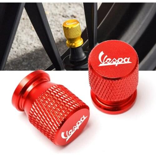 Red Black For Piaggio VESPA Sprint Primara Scooter GTS 300 Super Motorcycle Wheel Tire Valve Caps CNC Aluminum Airtight Covers