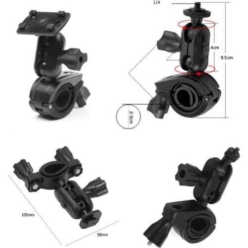 360 Rotatable Bike Bicycle Handlebar Holder Adapter Motorbike Clip Rearview Mirror Support Bracket DVR Car Dash Cam Camera Mount