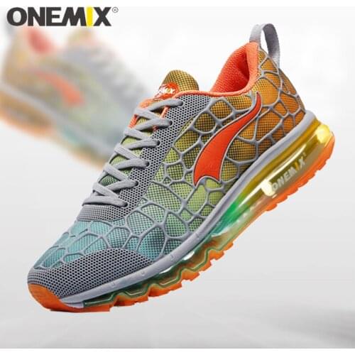 ONEMIX Men Sneakers Breathable Air Cushion Mesh Lace-up Sport Shoes Couple Outdoor Autumn Flats Training Running Women Shoes