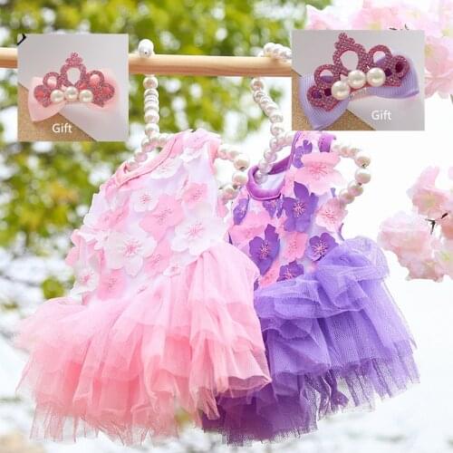 Pet Accessories Dog Lace Tullle Dress Pet Dog Clothes For Small Dog Party Birthday Wedding Tutu Dress Puppy Costume Spring Pet