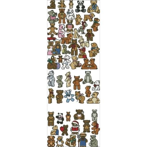 Teddy Bear Atlas patterns Counted Cross Stitch 11CT 14CT 18CT DIY Chinese Cross Stitch Kit Embroidery Needlework Sets