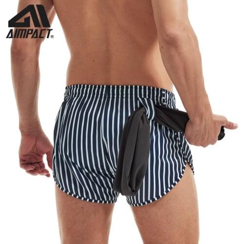 AIMPACT Mens Casual Sports Shorts Marathon Running Shorts Comfortable Shorts with Triangle Lining AM2901
