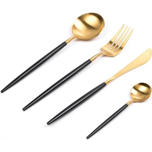 304 Tableware Set 4-Piece Stainless Steel Western Tableware Classic Tableware Set Knife and Fork Restaurant Household Tableware