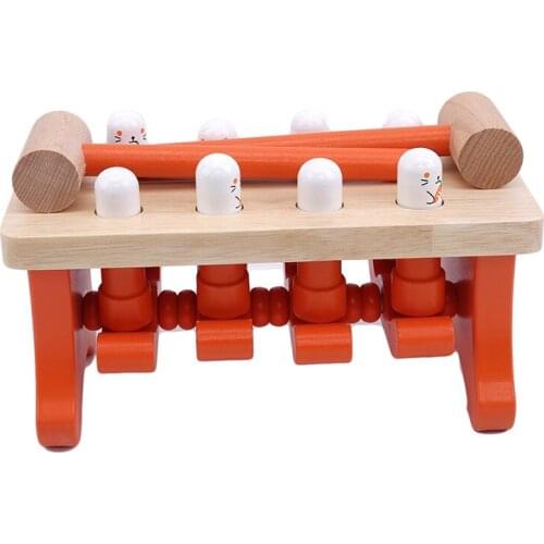 Early Childhood Toys Sets Learning Education Wooden Toys Old Baby Bear Hamster Parent-child Interactive Game Noise Maker Toy
