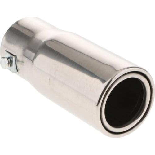 30-50mm Inlet Automotive Car Truck SUV Silver Exhaust End Tips Tail Throat Pipe Muffler Pipe