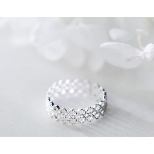 New Authentic 925 Sterling Silver Classic Wedding Ring for Women 925 Silver Lace Engagement Ring for woman Fine Jewelry