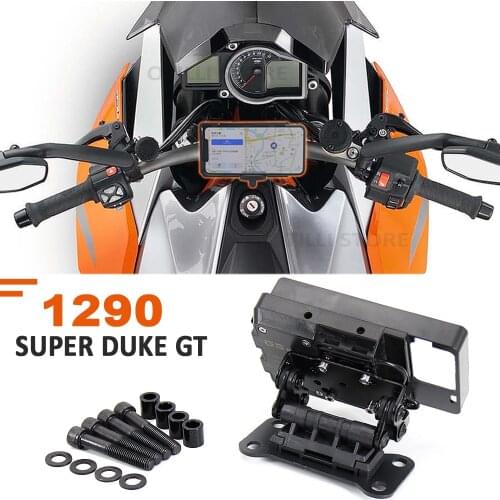 NEW Motorcycle Accessories Black Mobile Phone Holder GPS Stand Bracket For 1290 Super Duke GT 2016-2021 2020 2019 2018 2017