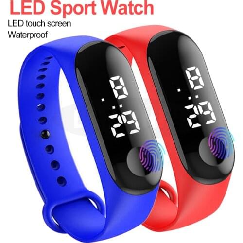 New LED Digital Watch Waterproof Sport Wrist Strap Touch Silicone Wrist Watch Screen Wristband Watch Accessories