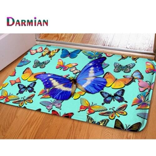DARMIAN New Beautiful Butterfly Print Carpet Area Rug for Home Living Room Bedroom Kitchen Soft Carpets & Rugs Tapete Para Sala