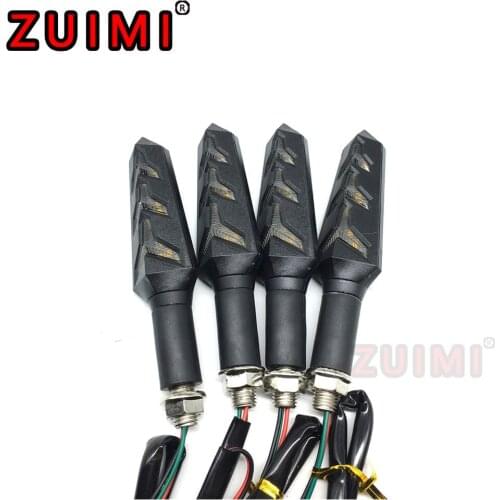 General-Purpose Motorcycle Water-Guided LED Turn Signal Lamp, Built-In Flexible ABS Plastic Amber, Easy To Install, One Pair