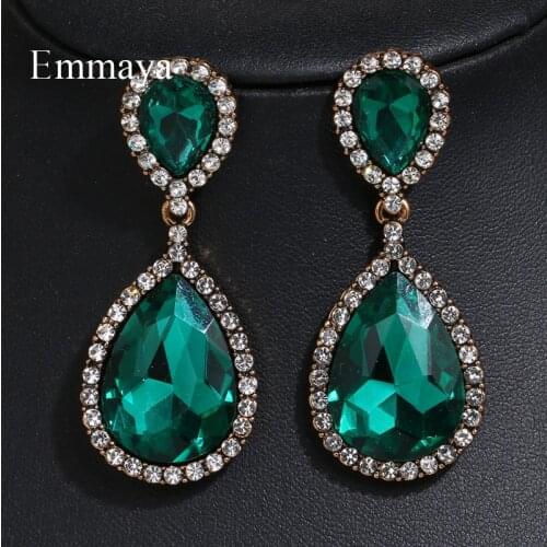 Emmaya Charming Waterdrop-shape Bright Green Color Cubic Zircon For Female Gorgeous Decoration In Party Personality Jewelry