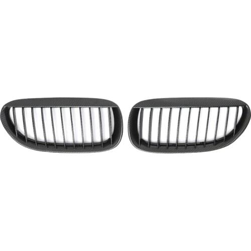 Carbon Fiber Car Front Kidney Grille Grill For-Bmw 6 Series E63 E64 Lci M6 630 645 650 Coupe 2Dr
