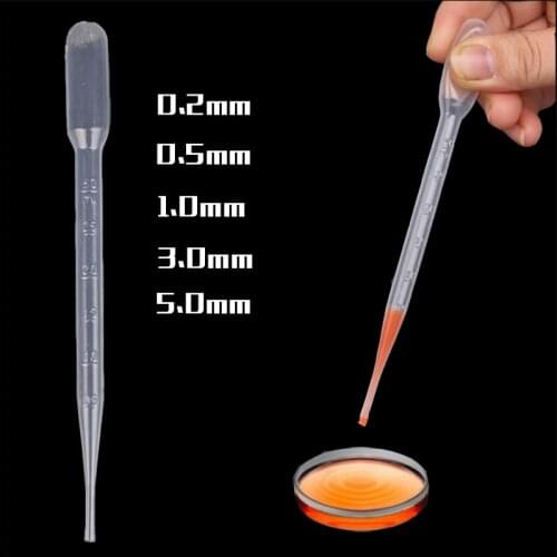 100PCS 0.2ML/0.5ML/1ML/2ML/3ML Disposable Plastic Eye Dropper Transfer Graduated Pipettes Office Lab Experiment Supplies