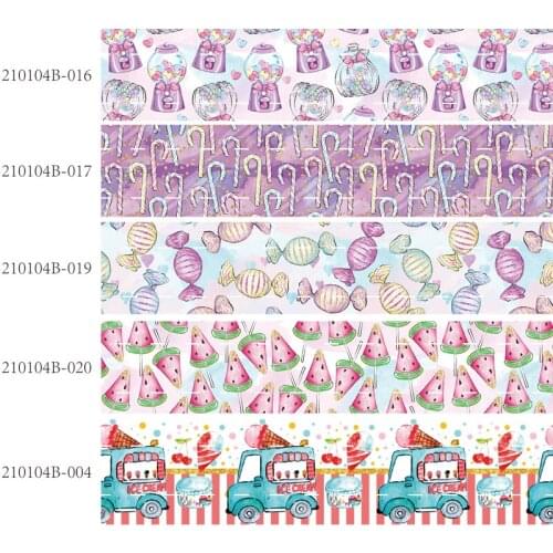 50 yards/lot) Kids DIY 22mm 25mm candy printed grosgrain ribbon