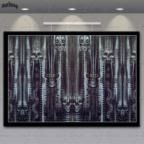 Posters and Prints Hr Giger Li II Alien Horror Artwork Wall Art Pictures Poster Canvas Painting for Home Decoration