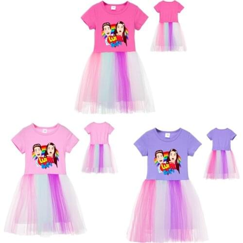 Girls Princess Dress Kids me contro te Short Dresses Children cartoon vestidos Girls Tutu Dresses Summer Kids Dress For Girl