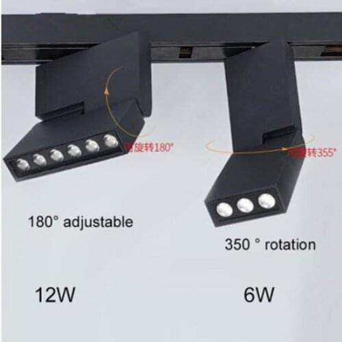 Adjustable Magnetic LED Track Lights Spotlight Rotatable Track Lighting Villa Clothes Store Lighting Fixture Ceiling Rail Lamps