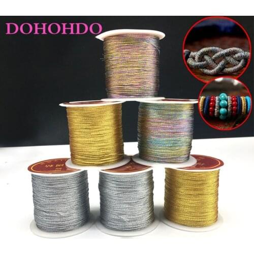 Hot Gold Silver Cord 0.2mm 0.4mm 0.6mm 0.8mm 1mm Nylon Cord Thread String Rope Bead DIY Women Men Rope Bead Necklace Bracelet