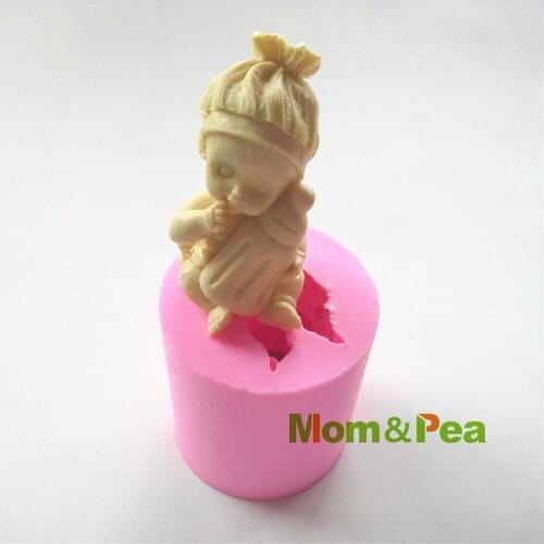 Mom&Pea 0505 Baby Girl & Milk Bottle Shaped Silicone Mold Cake Decoration Fondant Cake 3D Mold Food Grade Silicone Mould
