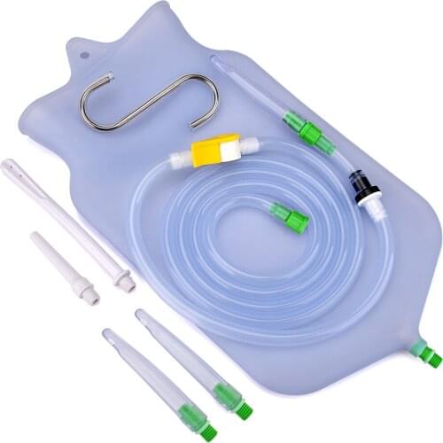 Enema Bag Silicone Large Capacity Reusable Vagina Anal Douche Cleaner Coffee Enema Detox Colon Cleansing Enema Bag Flusher