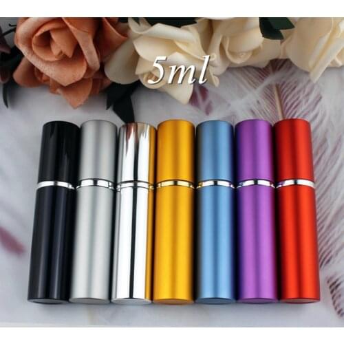 1PC 5ml 10ml Portable Mini Perfume Glass Bottle Travel Aluminum Spray Atomizer Empty Metal Parfume Atomiser Sprayer