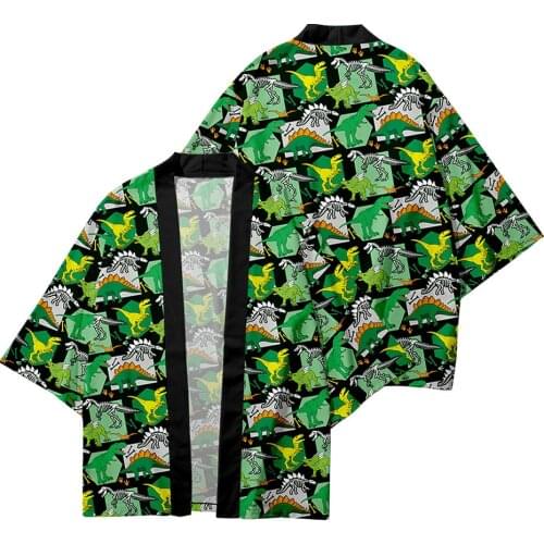 3D Printed Dinosaur Cartoon XXS- 4XL Loose Japanese Cardigan Women Men Harajuku Animal Kimono Sun protection shirt Clothing