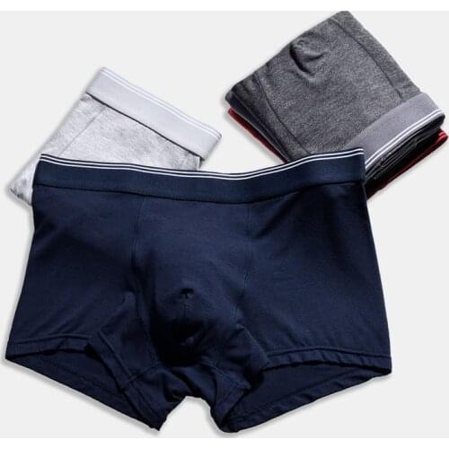 Men Modal Underwear Plus Size Boxer Shorts Trunks Breathable Underpants Males Mid-rise Underwear Solid Bulge Pouch Boxershorts