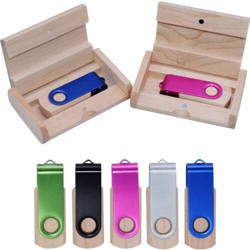 USB 2.0 High speed wooden+Box Personal logo customer pendrive 8GB 16GB 32GB 64GB usb Flash Drive pen drive U disk For wedding